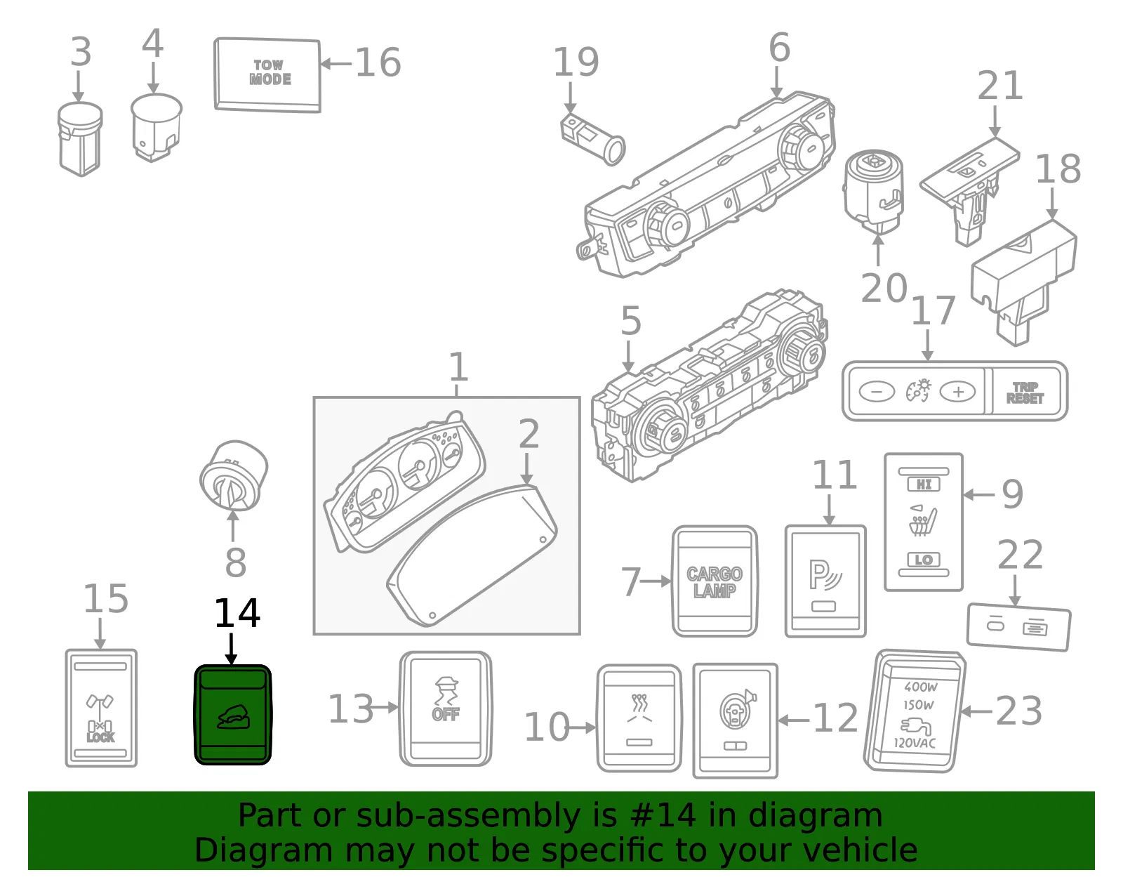 Switch - Nissan (25145-9BU1A) - view 2