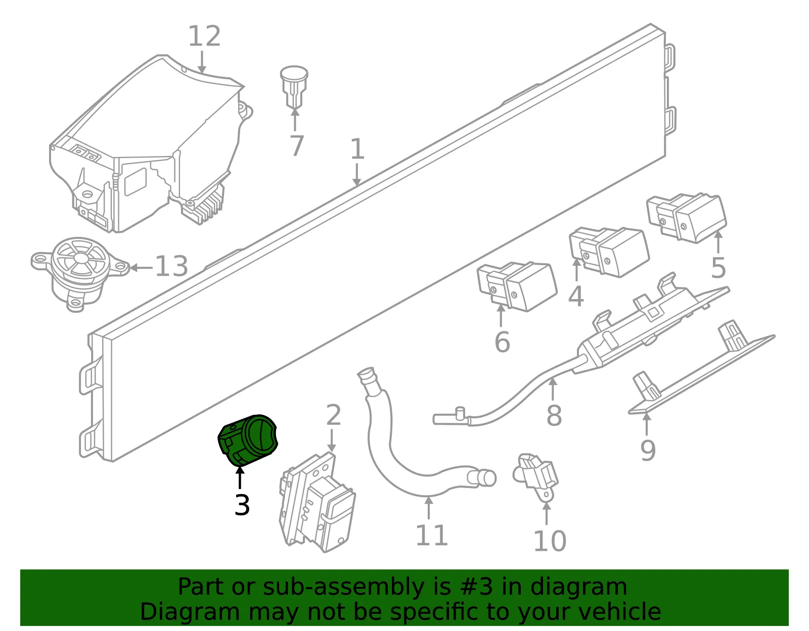 Ignition Switch - Nissan (25150-7DA0A) - view 2