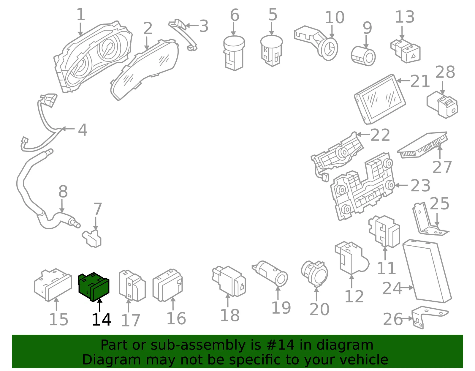 Combo Switch - Nissan (251B2-5ZP0A) - view 2