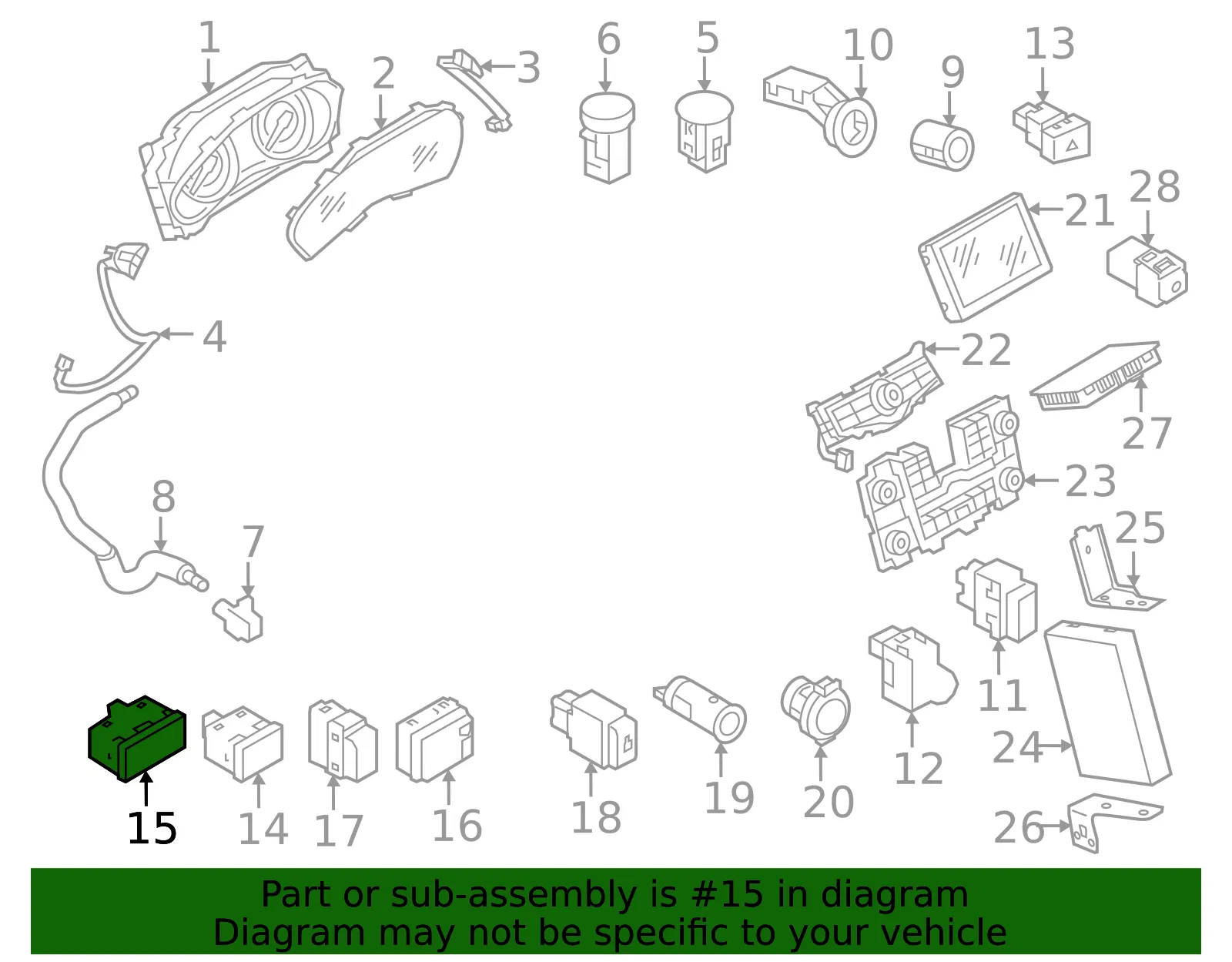 Combo Switch - Nissan (251B3-5ZP0C) - view 2