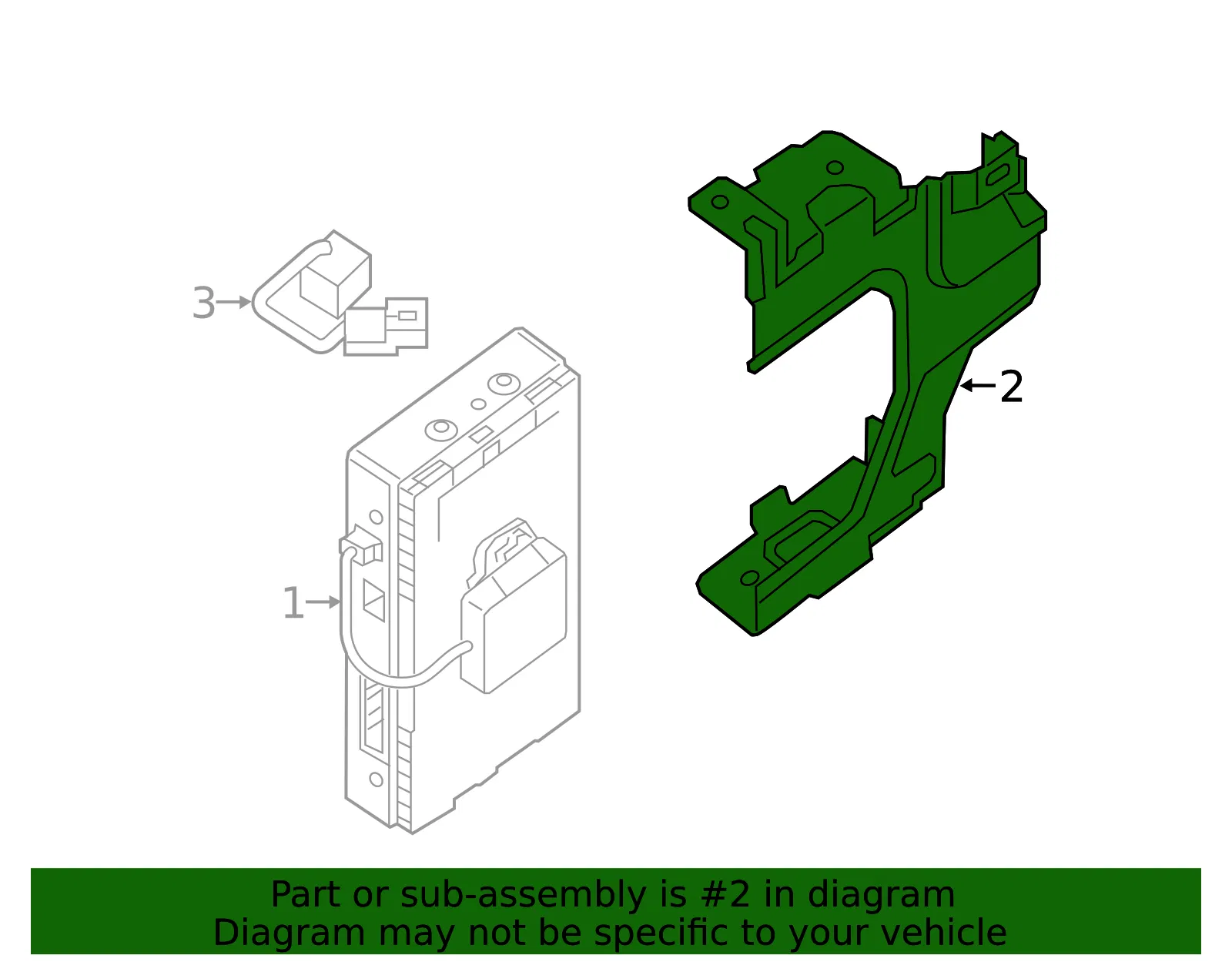GPS Navigation Control Module Bracket - Nissan (25233-4AF0A) - view 2
