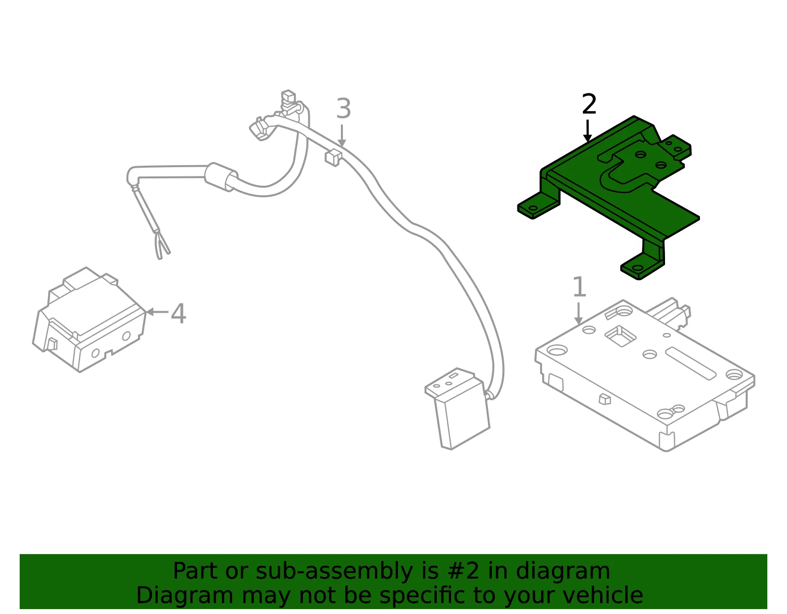 Control Module Bracket - Nissan (25233-6SA2A) - view 2