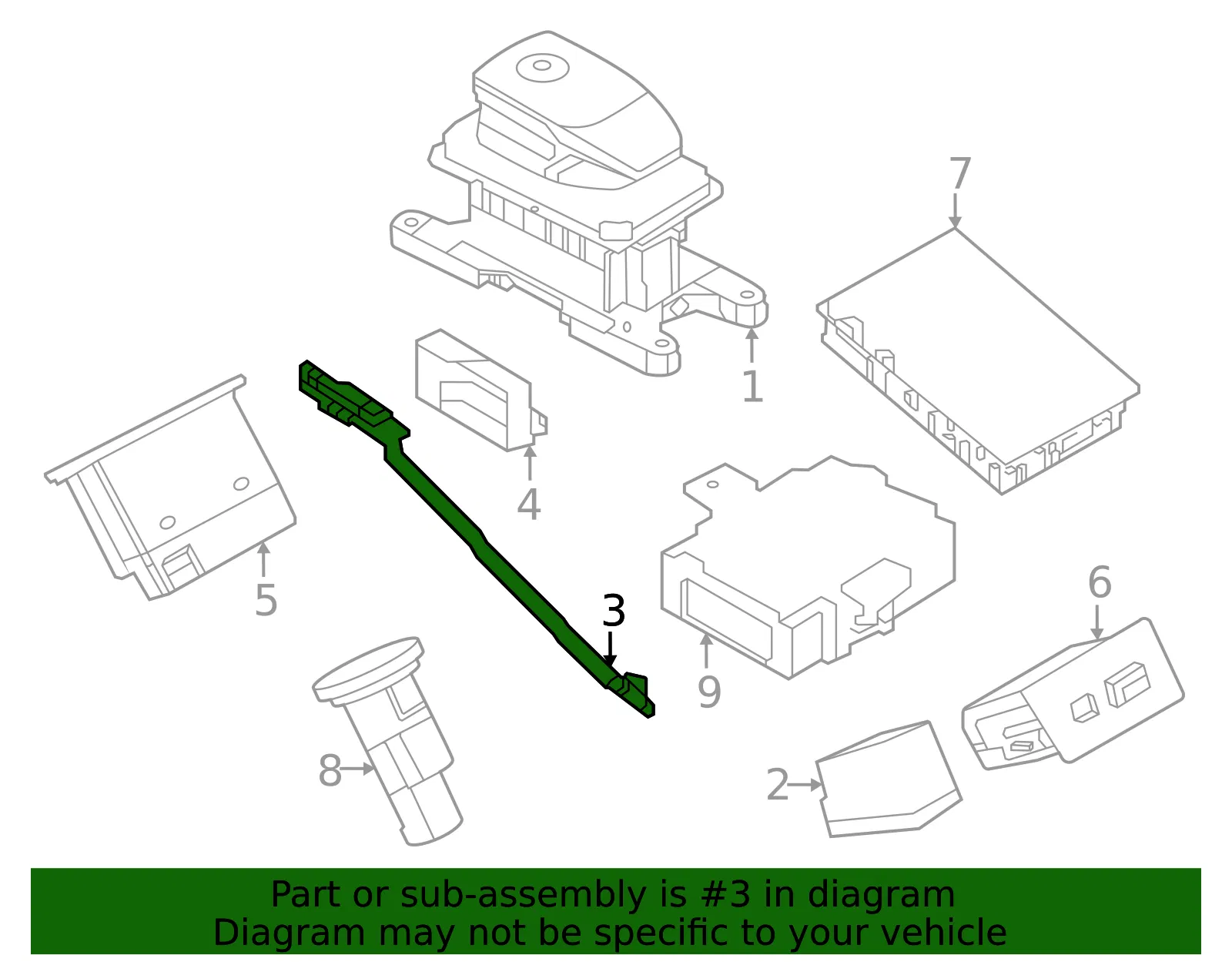 Adjust Switch - Nissan (25248-5MP0A) - view 2