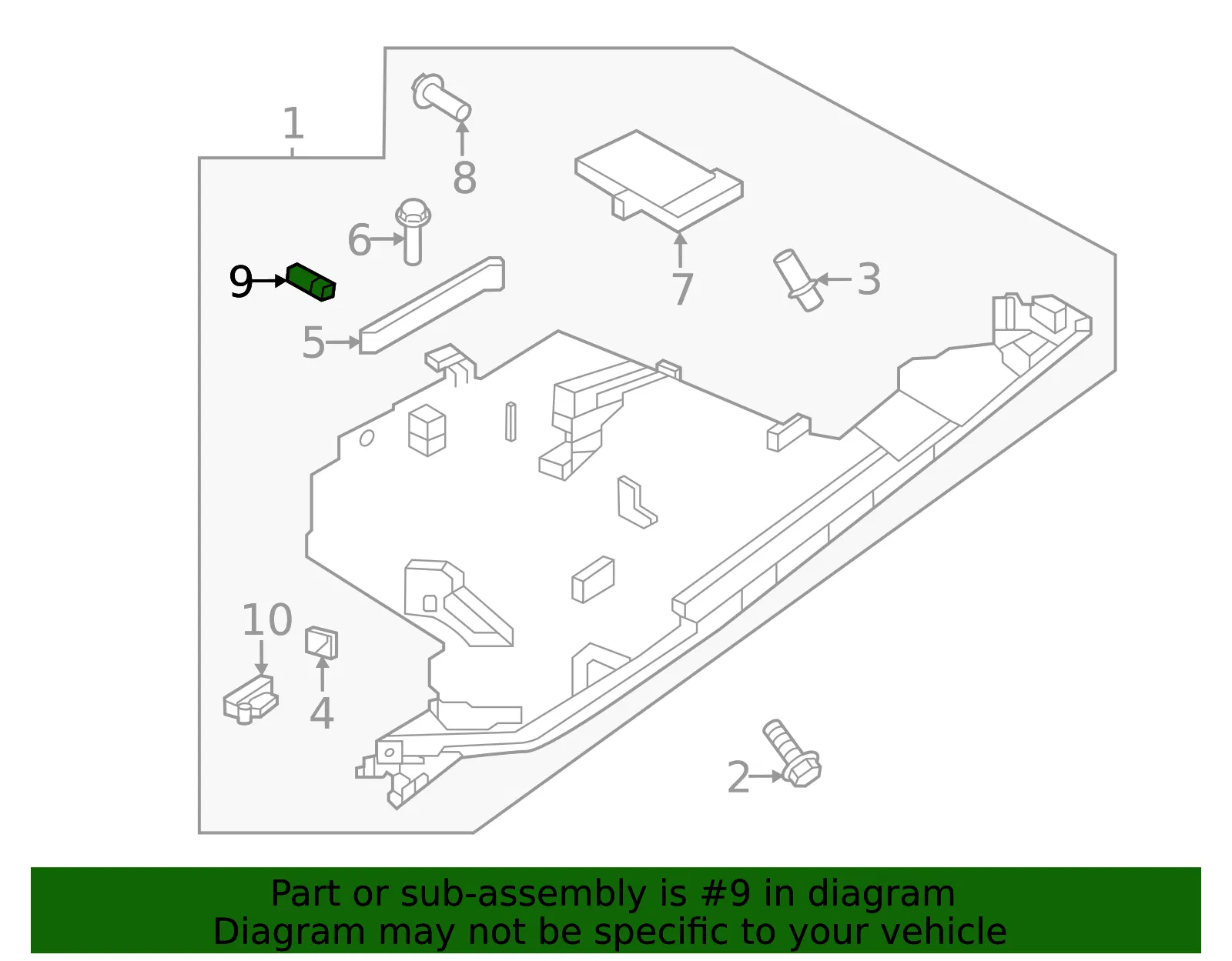 Glove Box Lamp Switch Assembly - Nissan (25310-5MR0A) - view 2