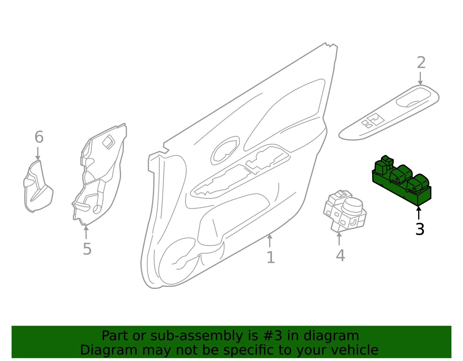 Window Switch - Nissan (25401-5EA1A) - view 3