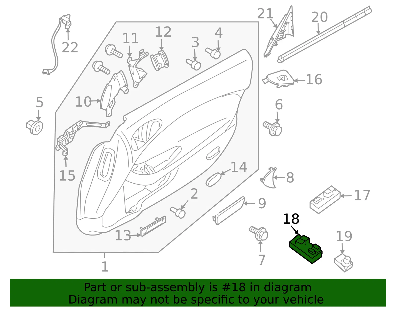 Window Switch - Nissan (25401-6GP1A) - view 2