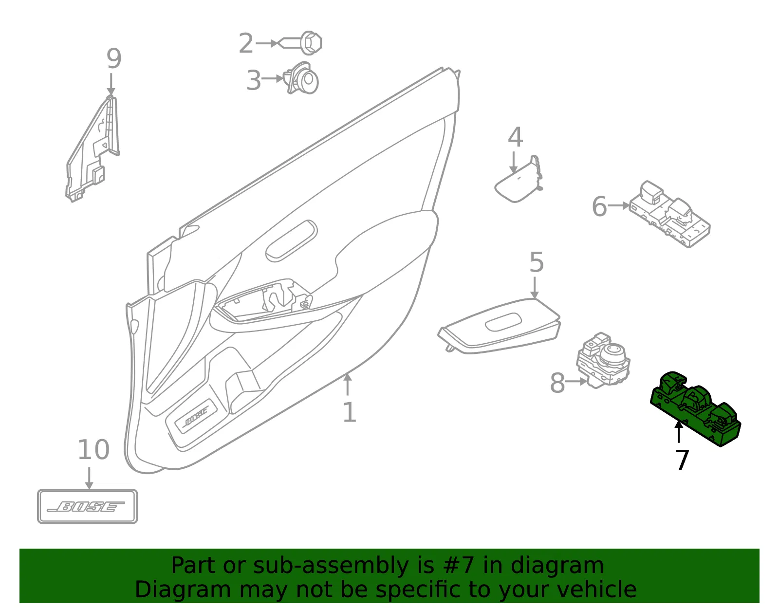 Window Switch - Nissan (25401-6LA0A) - view 3