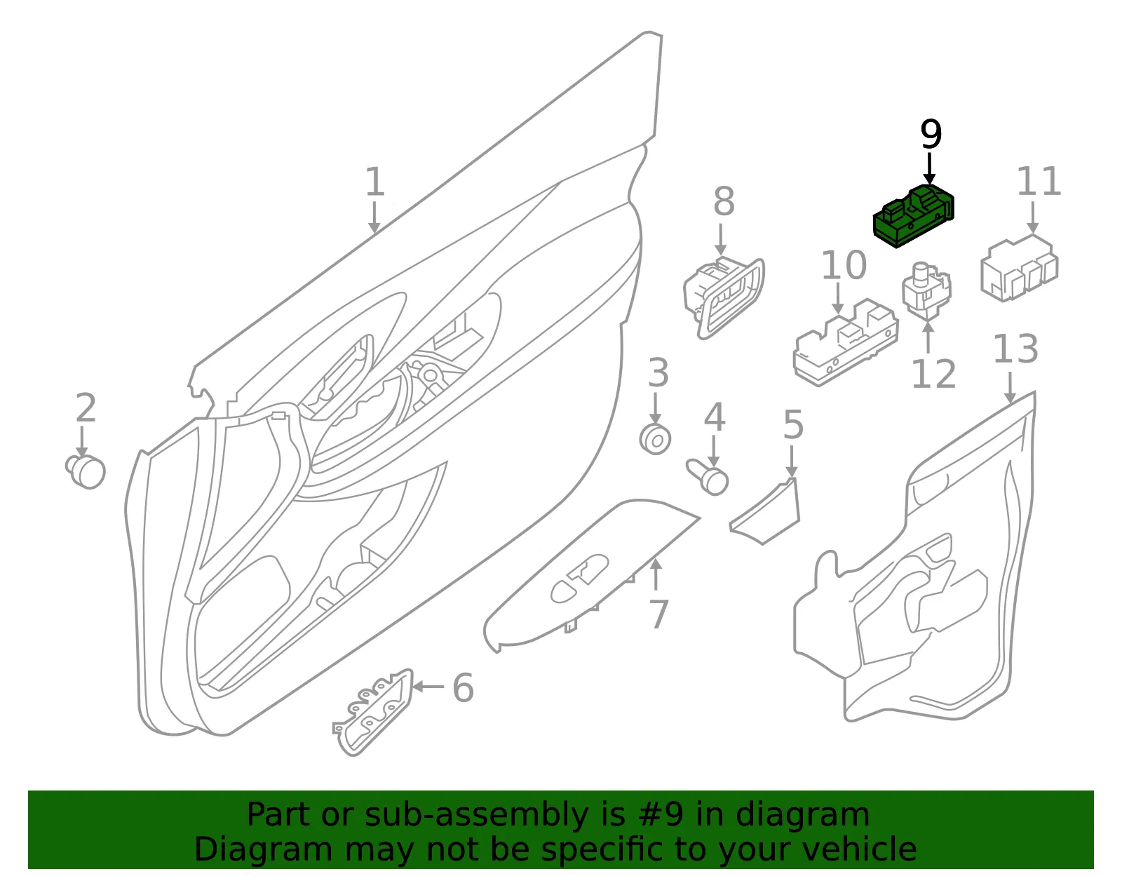 Window Switch - Nissan (25411-5AA0A) - view 3