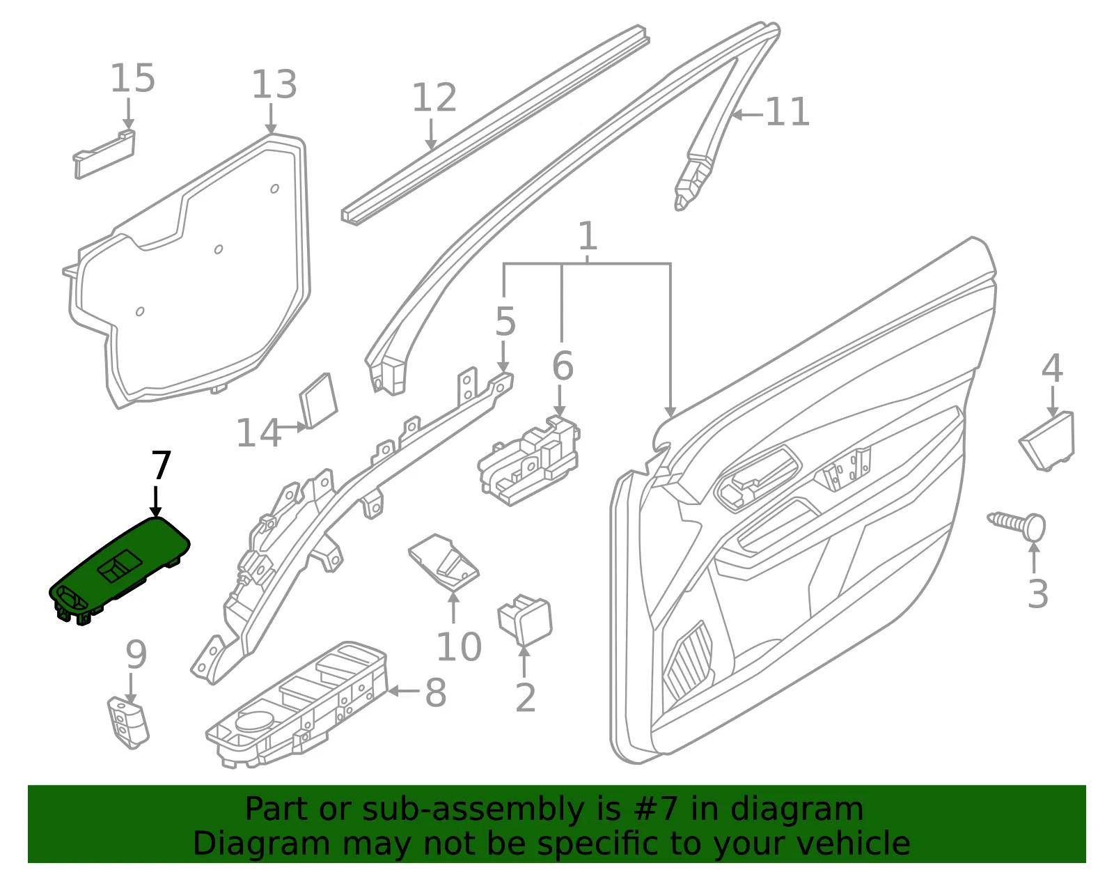 Window Switch - Nissan (25411-5MP0A) - view 2
