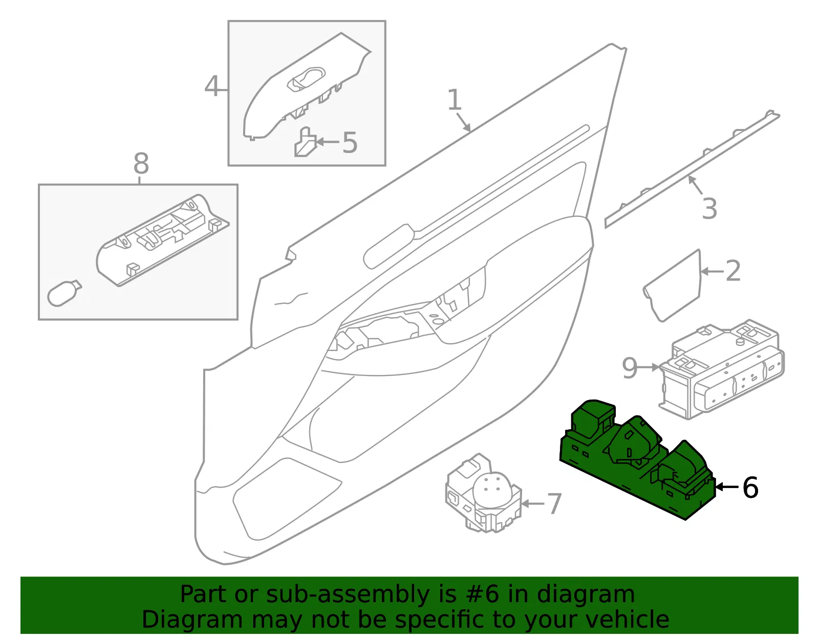 Window Switch - Nissan (25411-6CA1A) - view 6