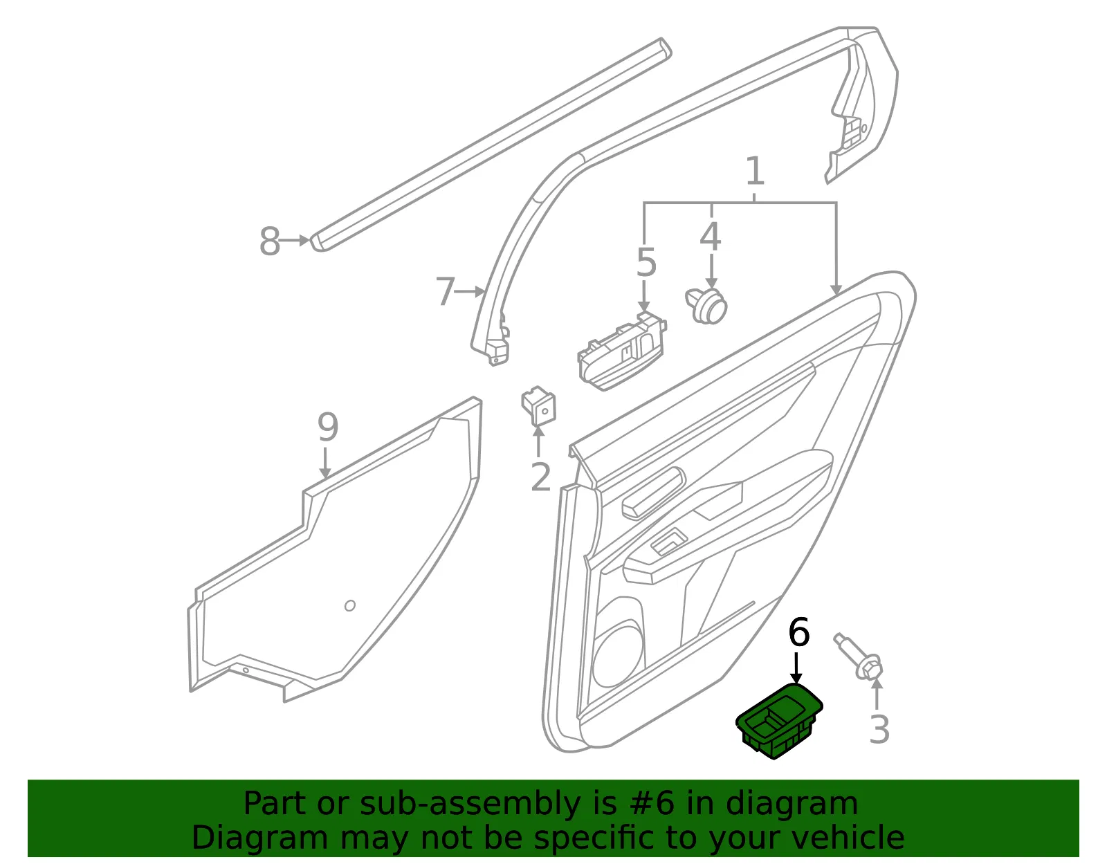 Window Switch - Nissan (25421-5MP0A) - view 2