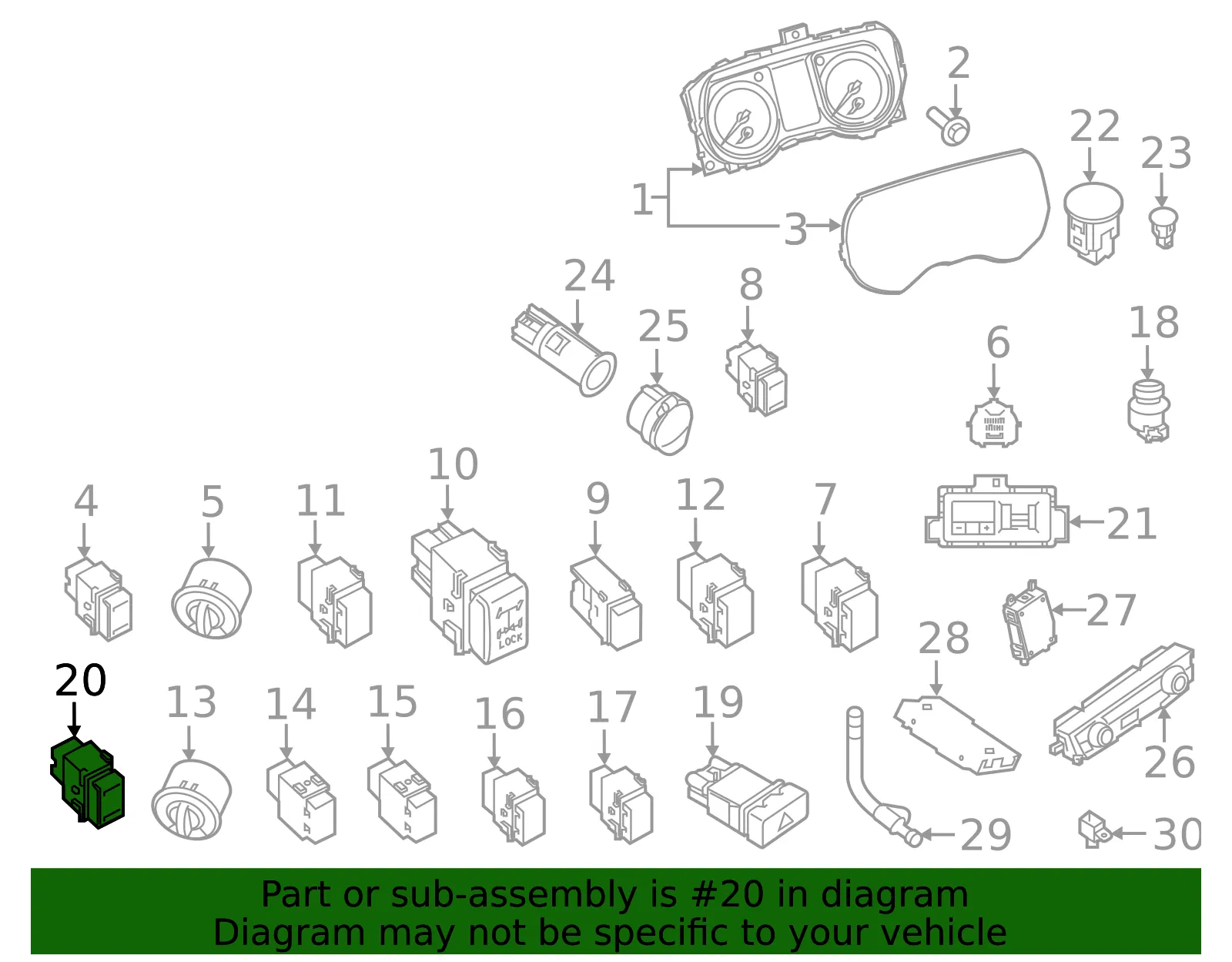 Window Switch - Nissan (25430-EZ00A) - view 2