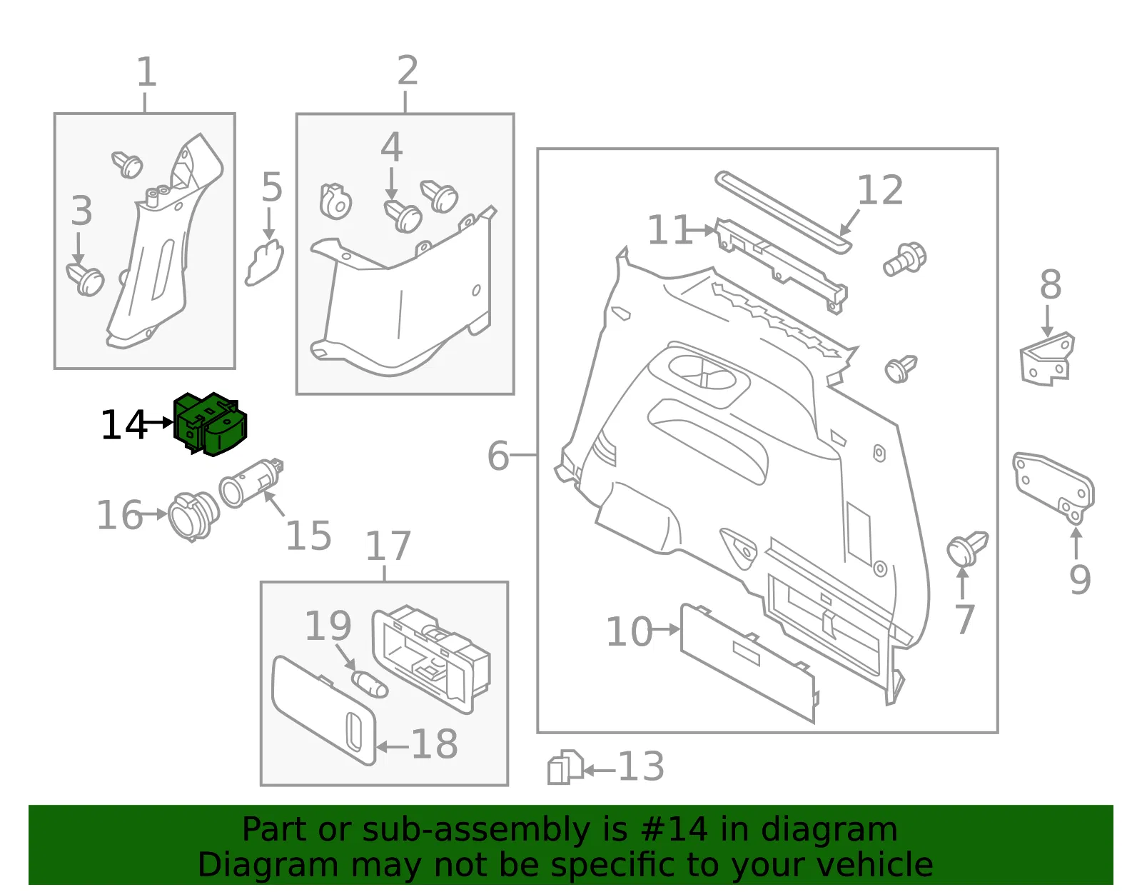 Seat Switch - Driver's Side (LH) - Nissan (25500-1BA1C) - view 2