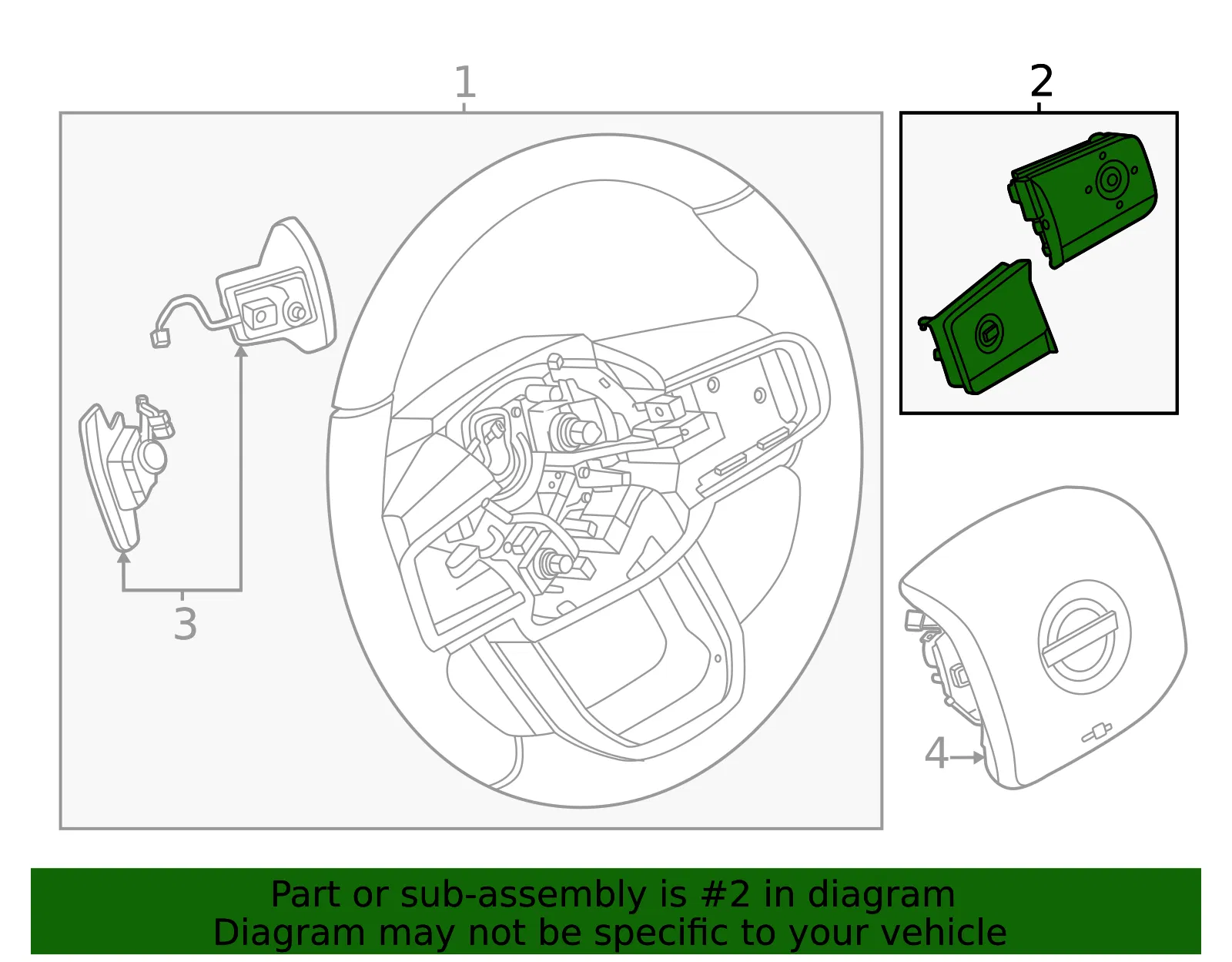 Switch Assembly - Nissan (25550-7JA4A) - view 2