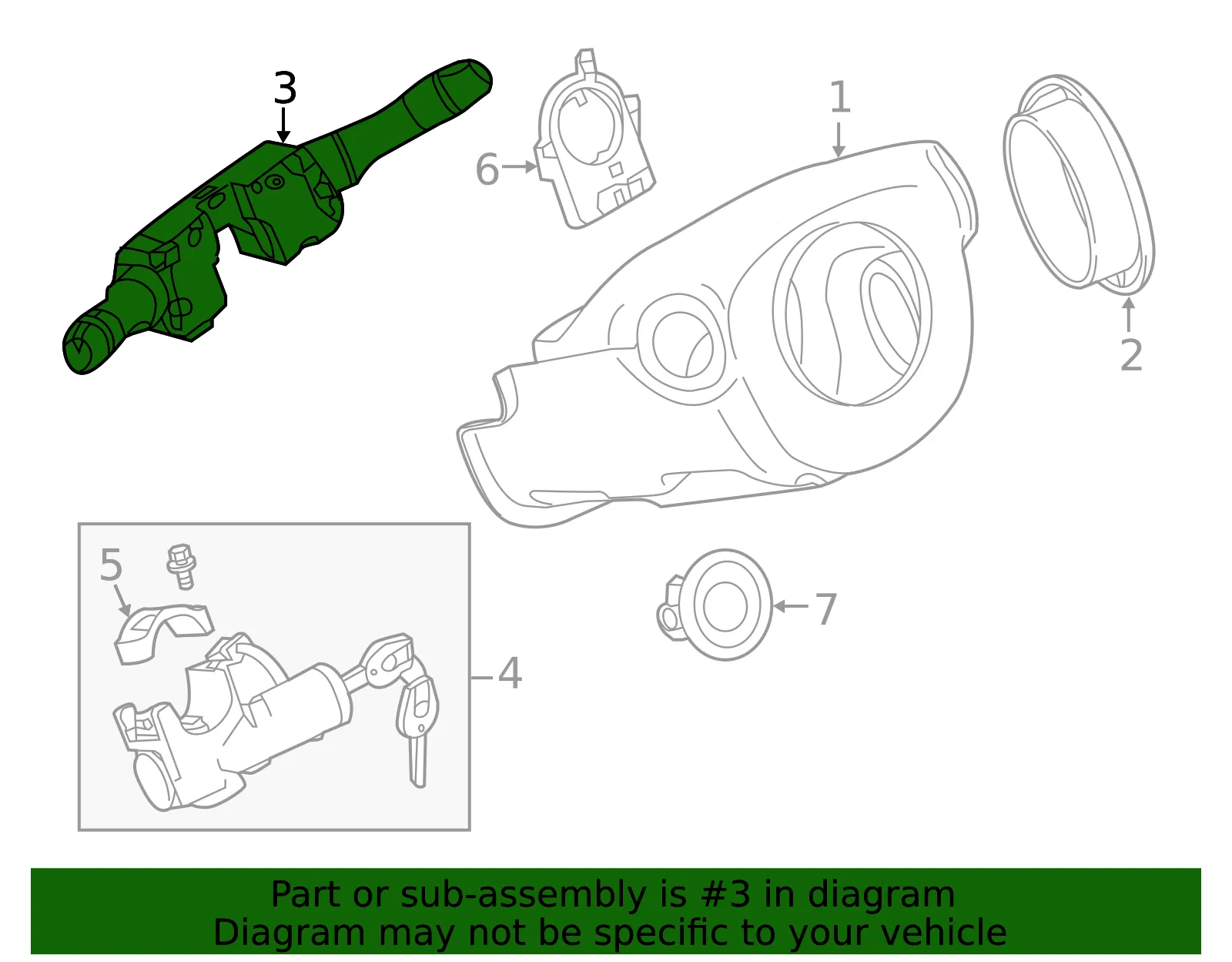 Multi-Function Switch - Nissan (25560-4BA7A) - view 2