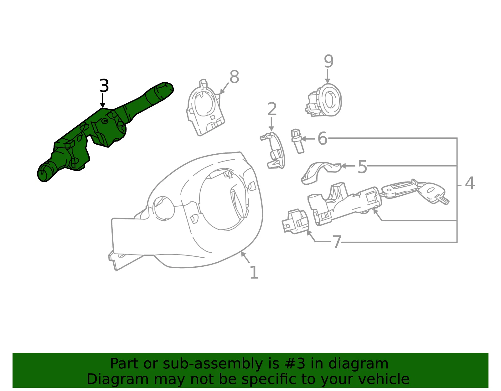 Multi-Function Switch - Nissan (25560-7FR5C) - view 2