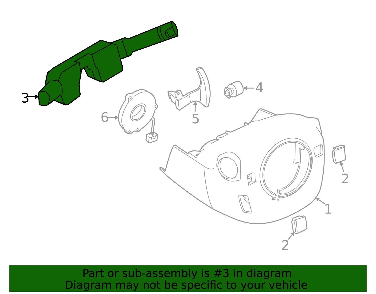 Multi-Function Switch - Nissan (25560-9BU1A) - view 2