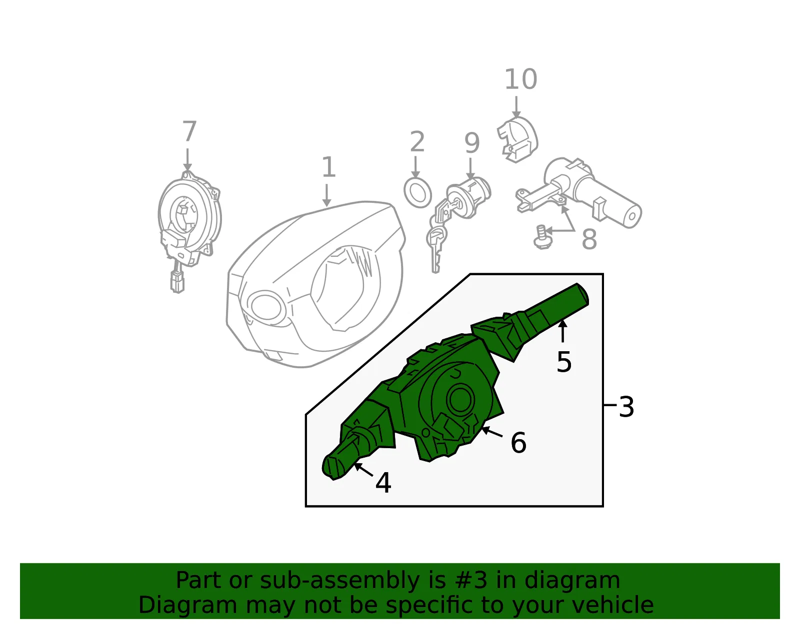 Multi-Function Switch - Nissan (25560-9FD8A) - view 3
