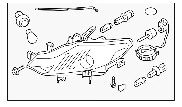 Headlamp Assembly - Passenger Side (RH) - Nissan (26010-1AA2C)