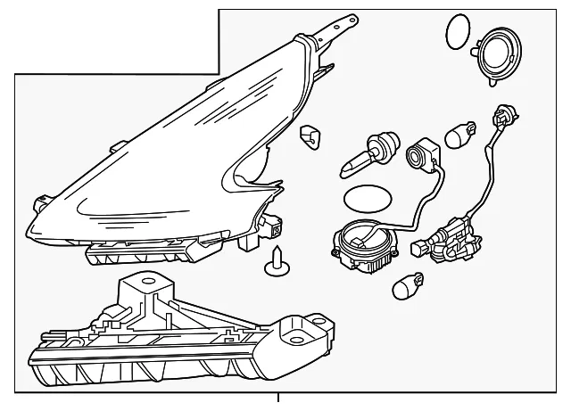 Headlamp Assembly - Passenger Side (RH) - Nissan (26010-6GA2A)