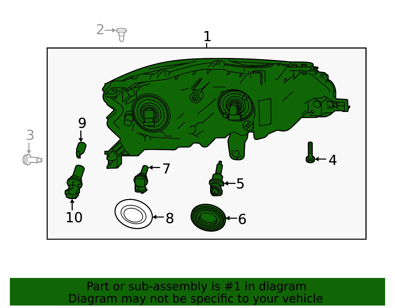 Headlamp Assembly - Driver's Side (LH) - Nissan (26060-6CA0A) - view 3