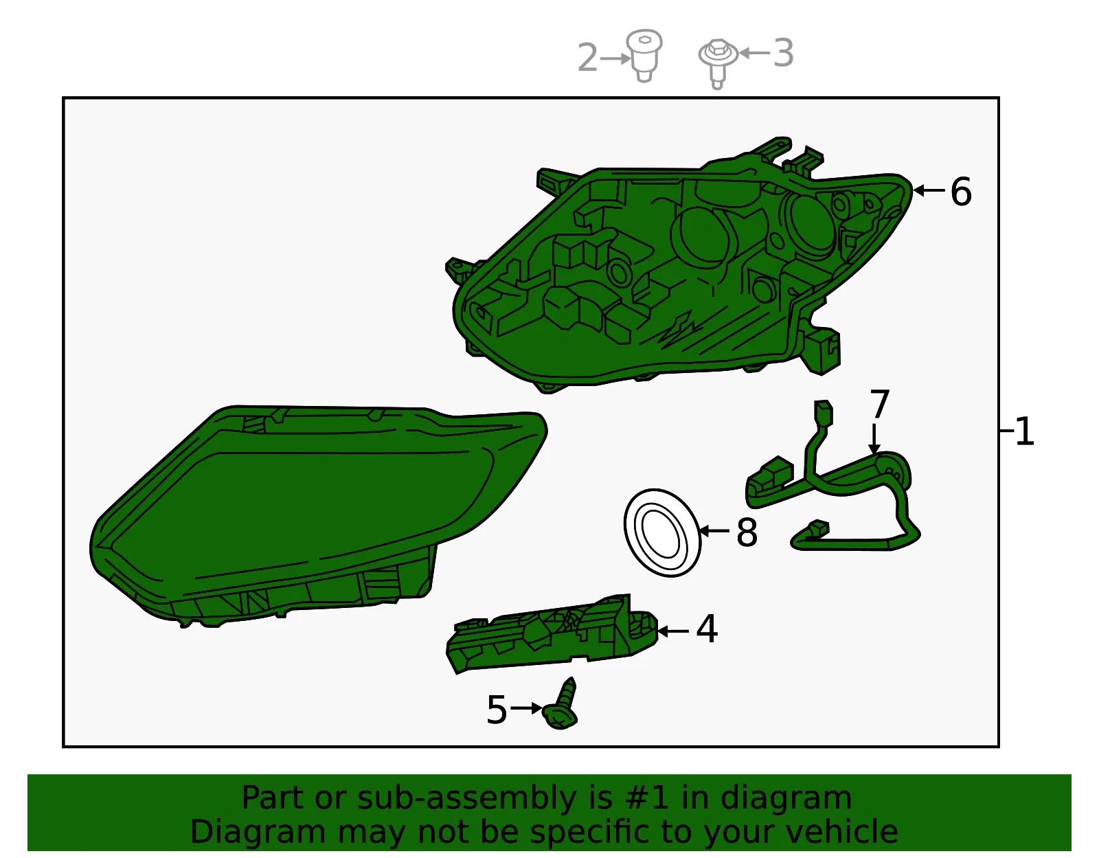 Headlamp Assembly - Driver's Side (LH) - Nissan (26060-6FL6A) - view 3