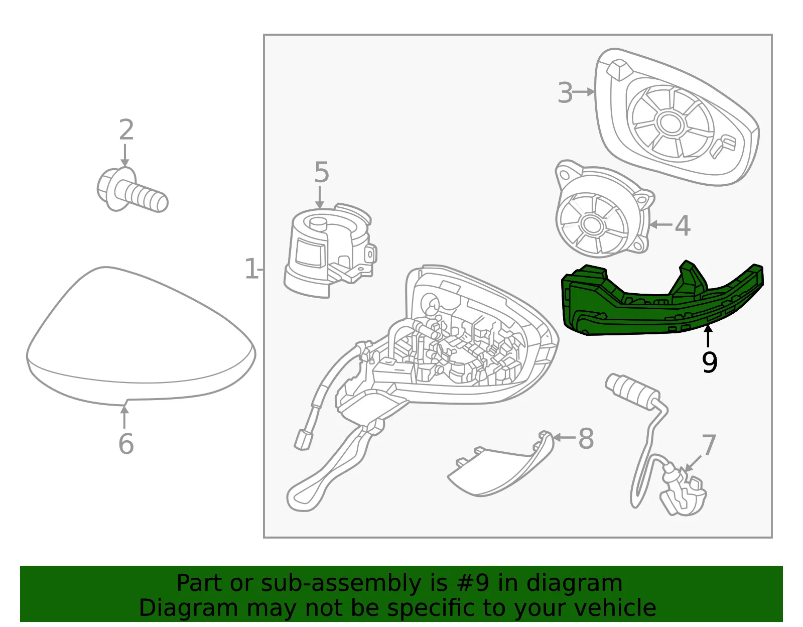 Turn Signal Light Assembly - Nissan (26165-5MP0A) - view 2