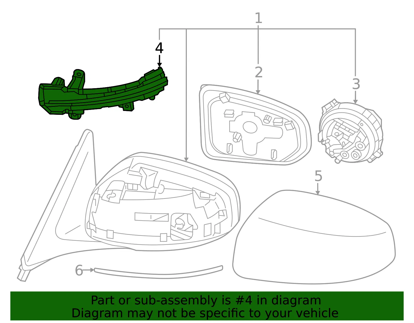 Left Side Turn Signal Lamp Assembly - Nissan (26165-5VA0A) - view 2