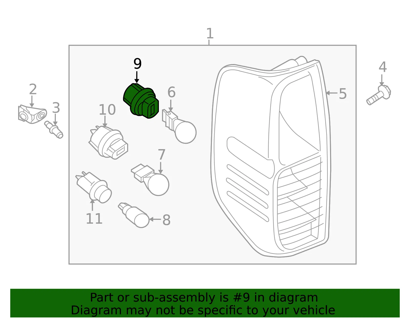 Tail Light Socket - Nissan (26242-EA80A) - view 3