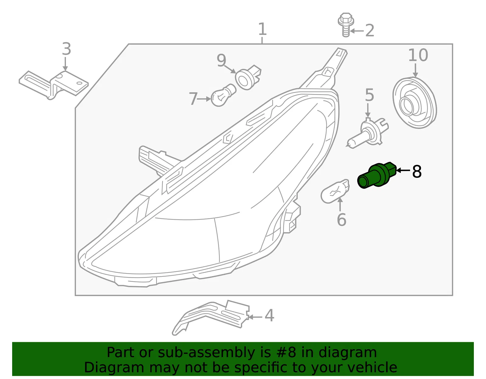Side Marker Light Socket - Nissan (26243-9LE0A) - view 2
