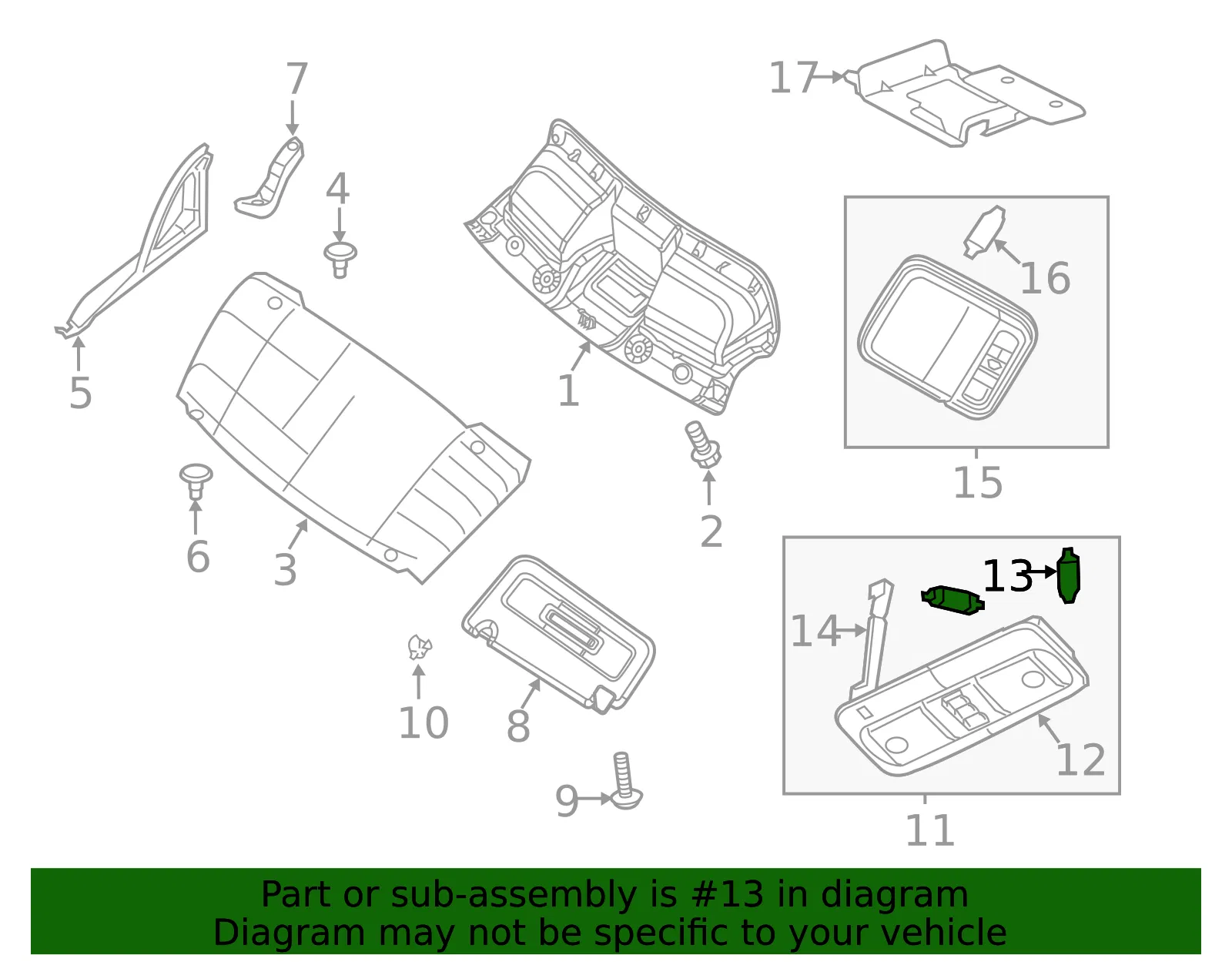 Map Lamp Bulb - Nissan (26282-1PA0A) - view 2