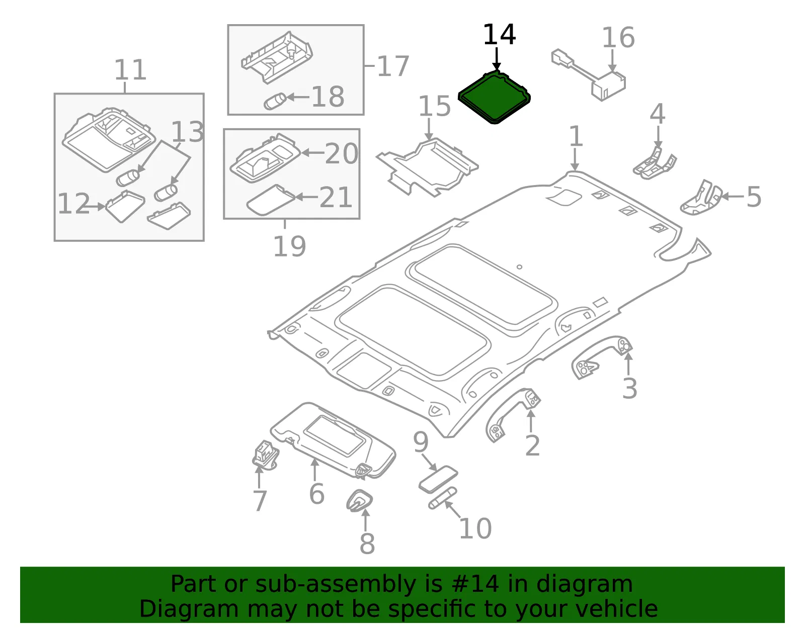Reading Light Bracket - Nissan (26428-JK00A) - view 2