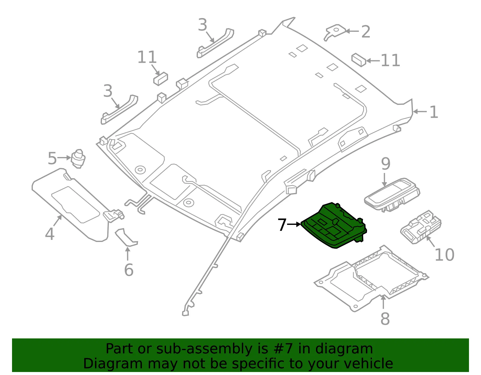 Map Lamp Assembly - Nissan (26430-4RA7A) - view 2