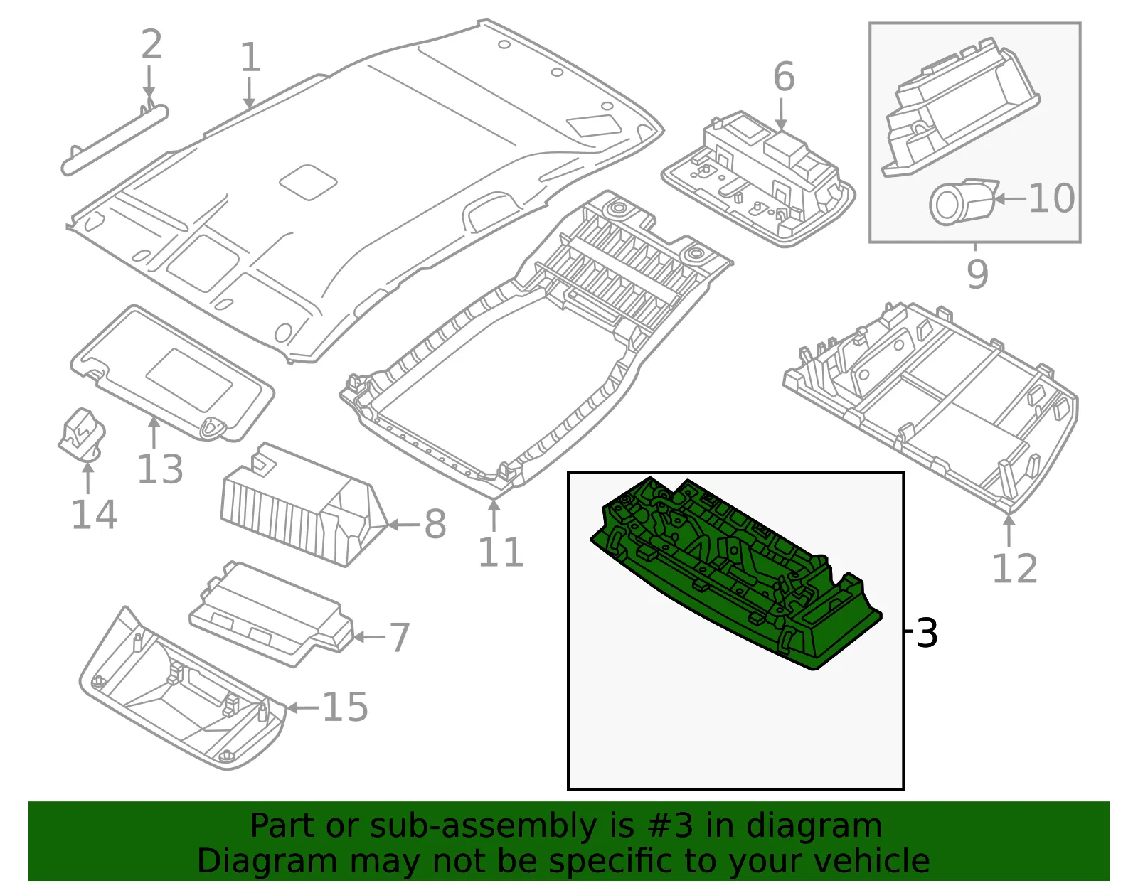 Reading Light - Nissan (26430-7DA0A) - view 2