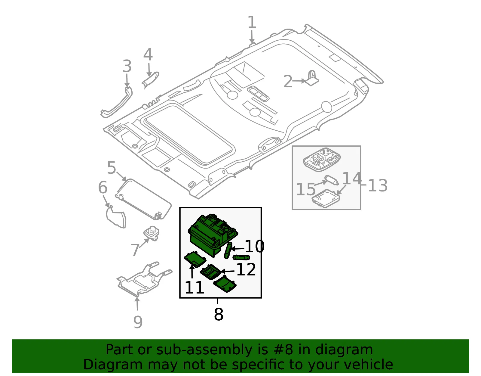 Map Lamp Assembly - Nissan (26430-EA012) - view 3