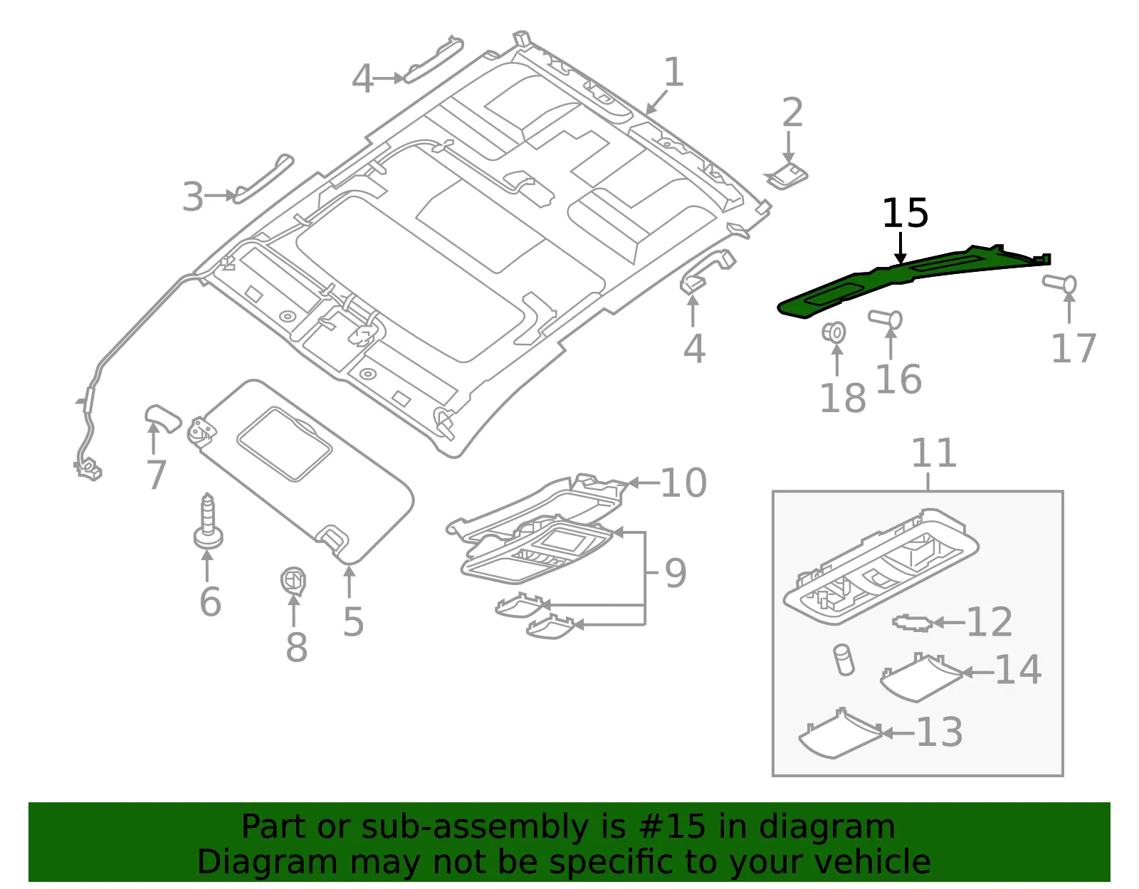 Reading Light Bracket - Nissan (26438-EZ00A) - view 2