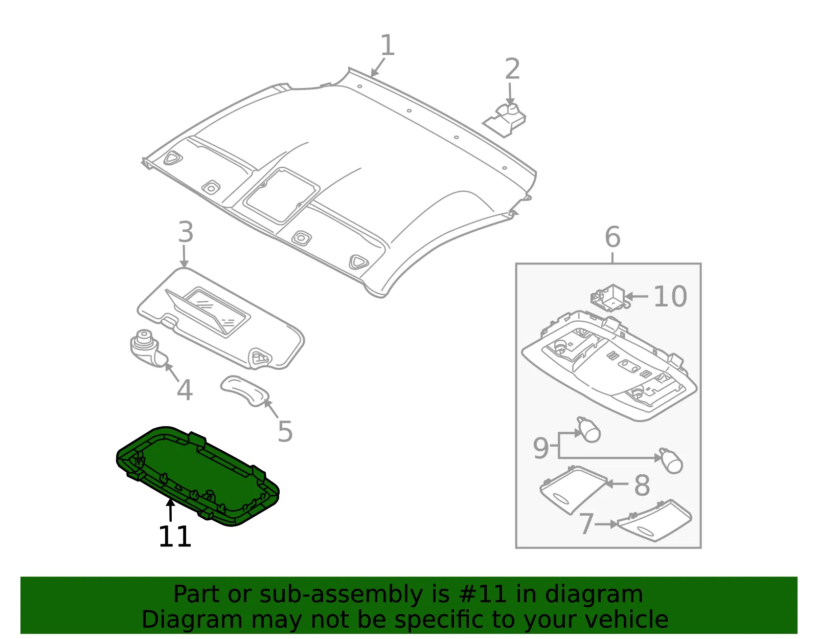 Dome Light Bracket - Nissan (26439-1EA1A) - view 2