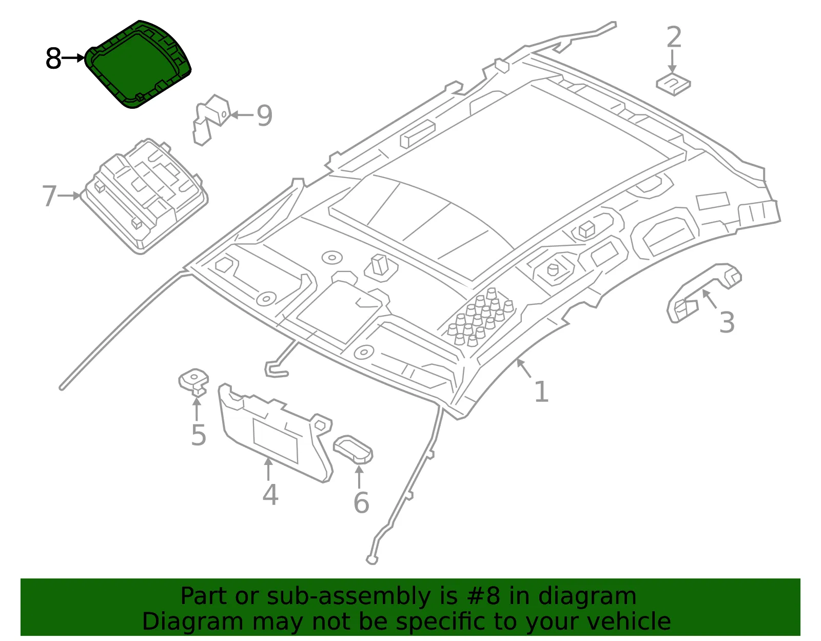Reading Light Bracket - Nissan (26439-3TA0A) - view 2
