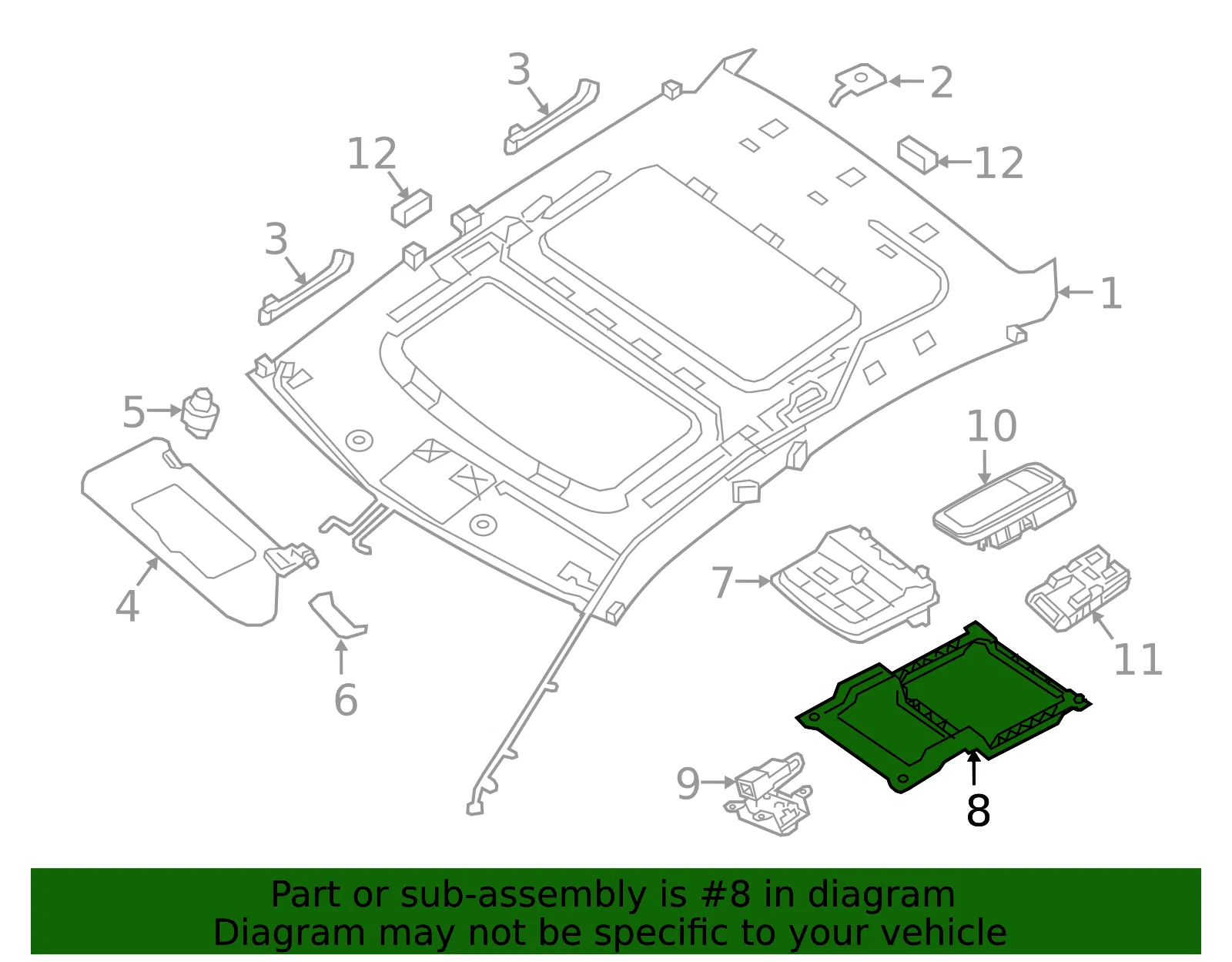 Reading Light Bracket - Nissan (26439-4RD0A) - view 2