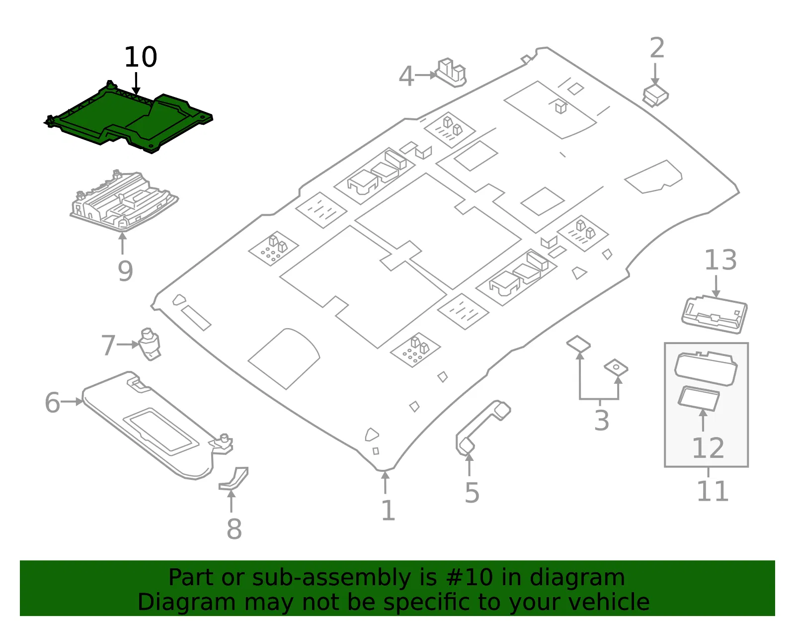 Reading Light Bracket - Nissan (26439-5AA1A) - view 2