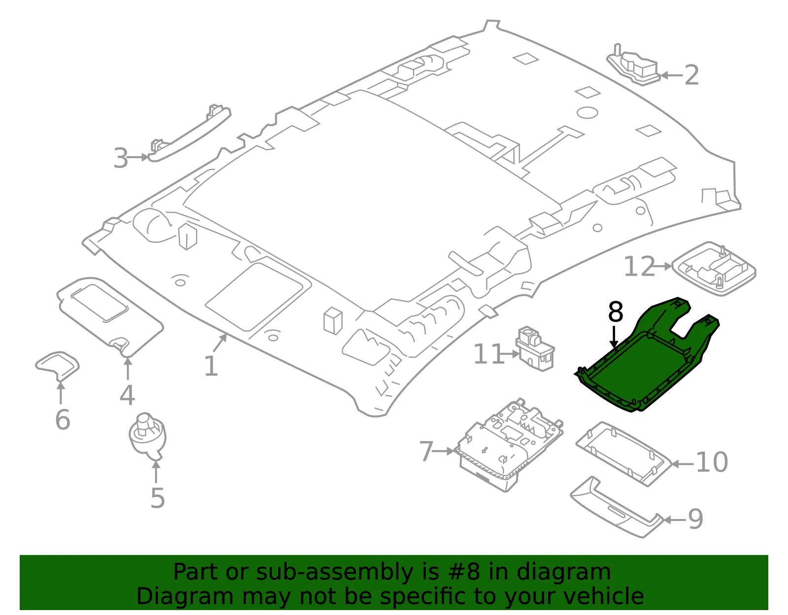 Reading Light Bracket - Nissan (26439-6CA2A) - view 2