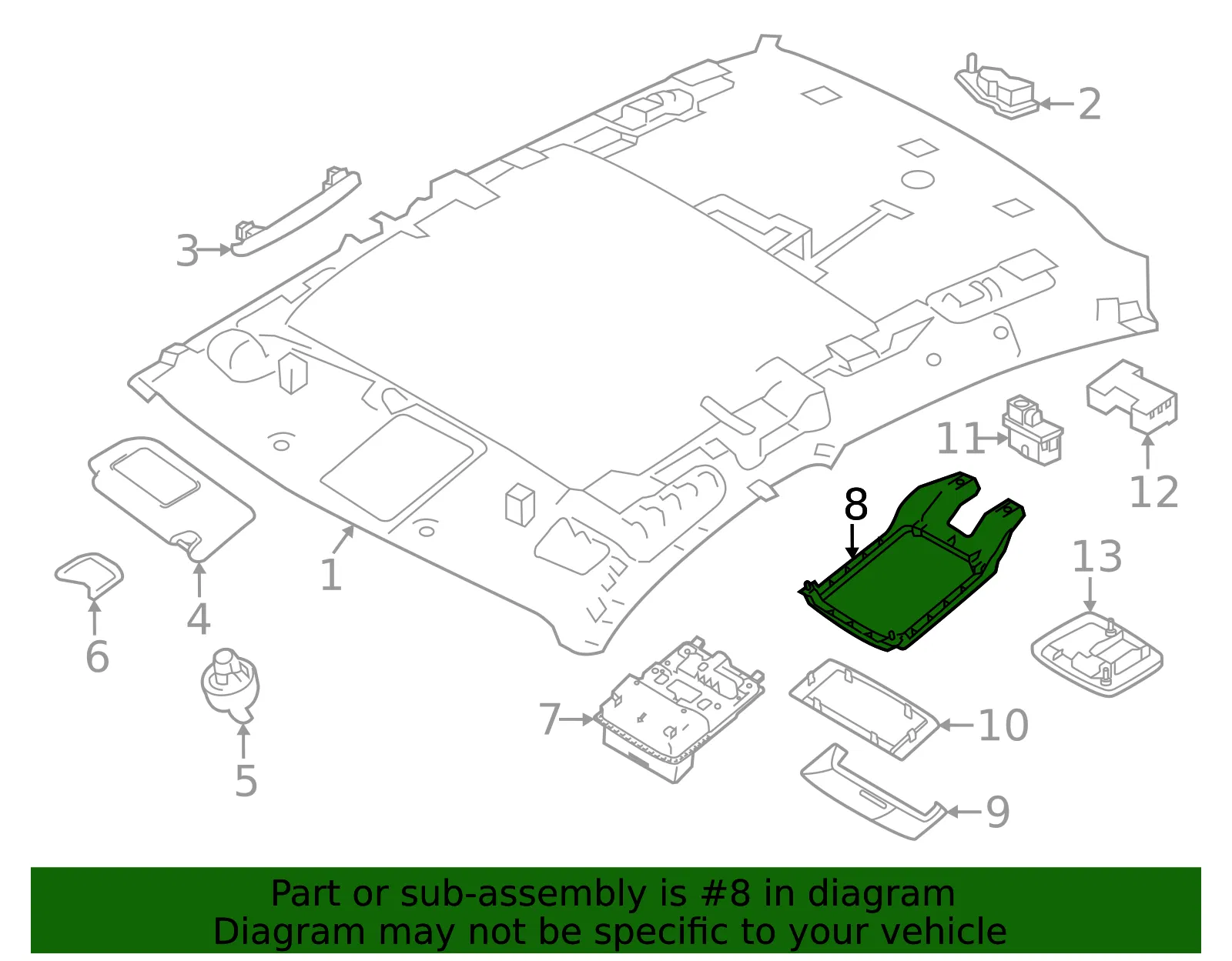 Reading Light Bracket - Nissan (26439-6CA3A) - view 2