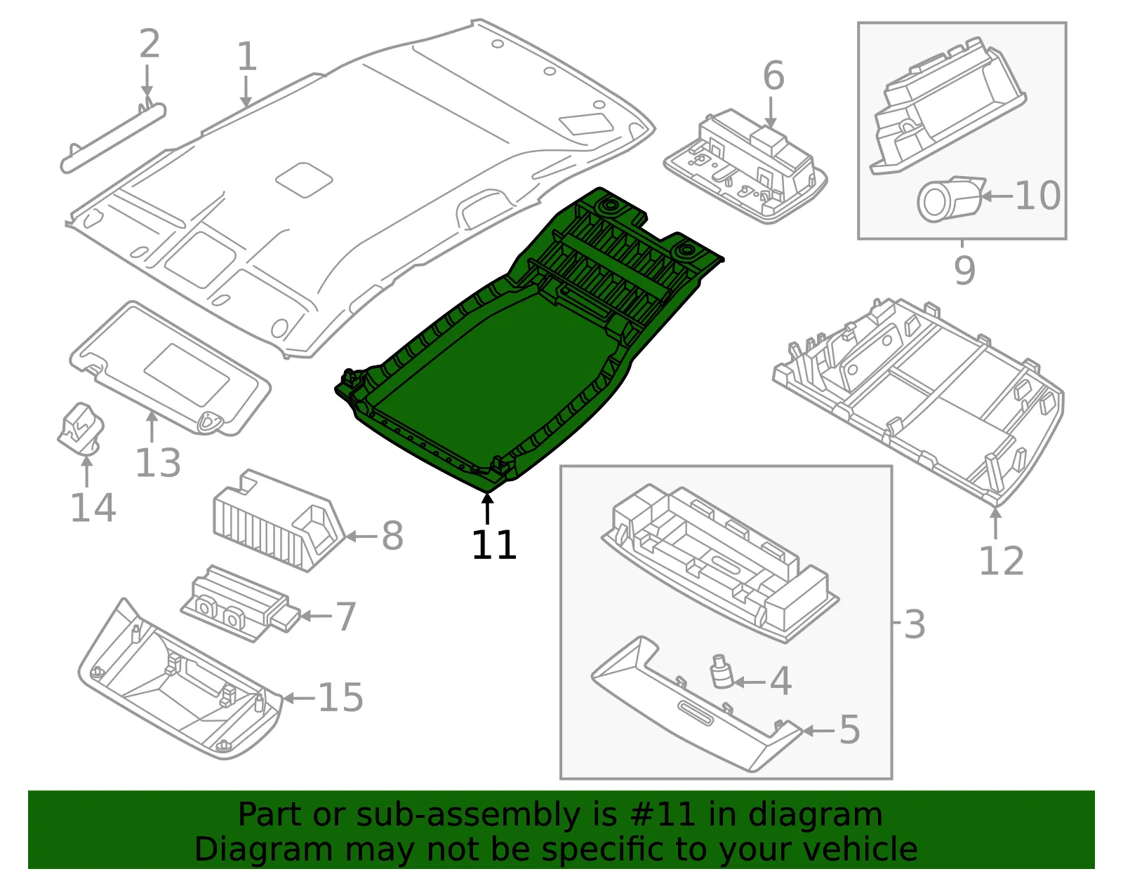 Reading Light Bracket - Nissan (26439-7LA1A) - view 2