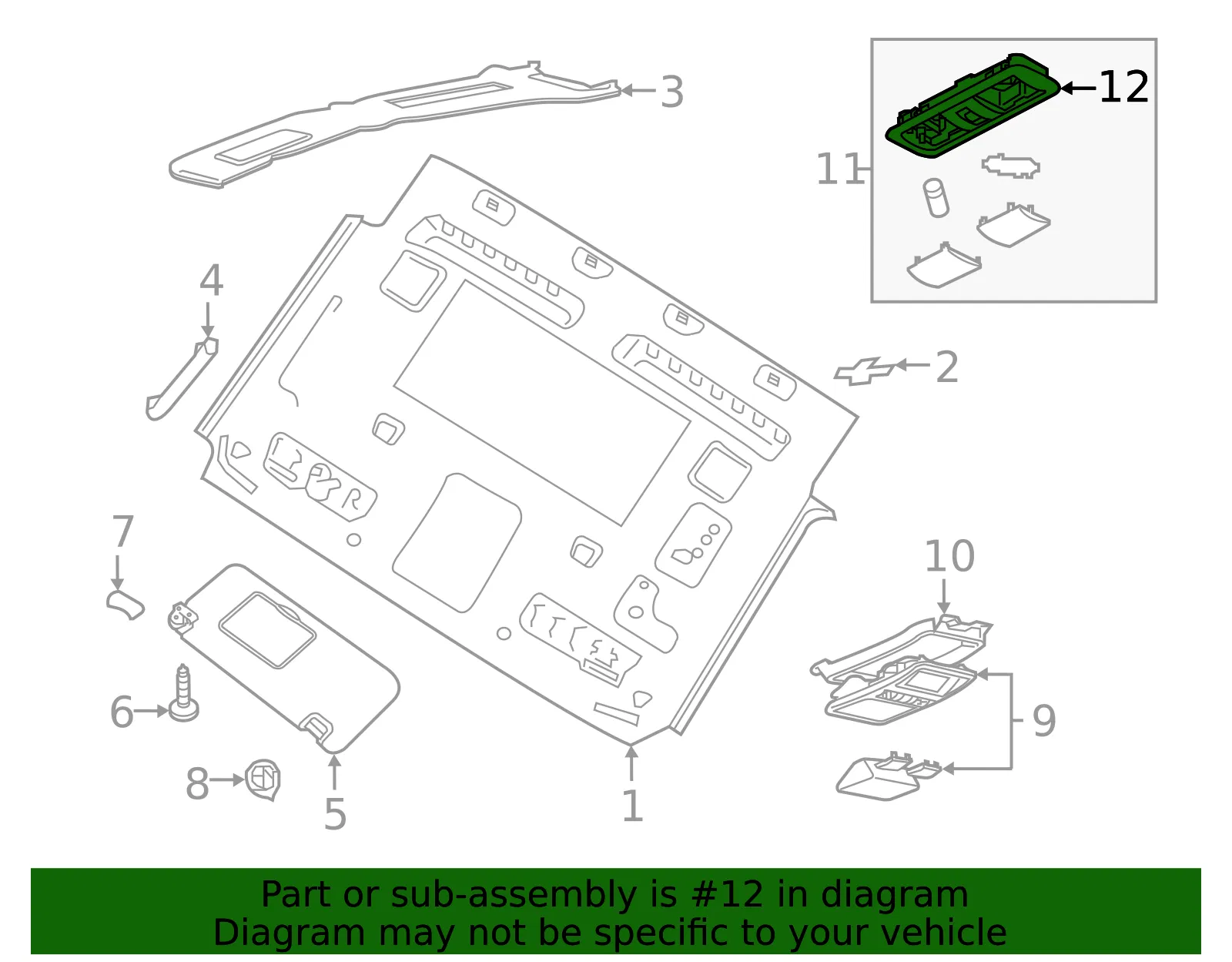 Dome Light Bracket - Nissan (26439-9FT1A) - view 2