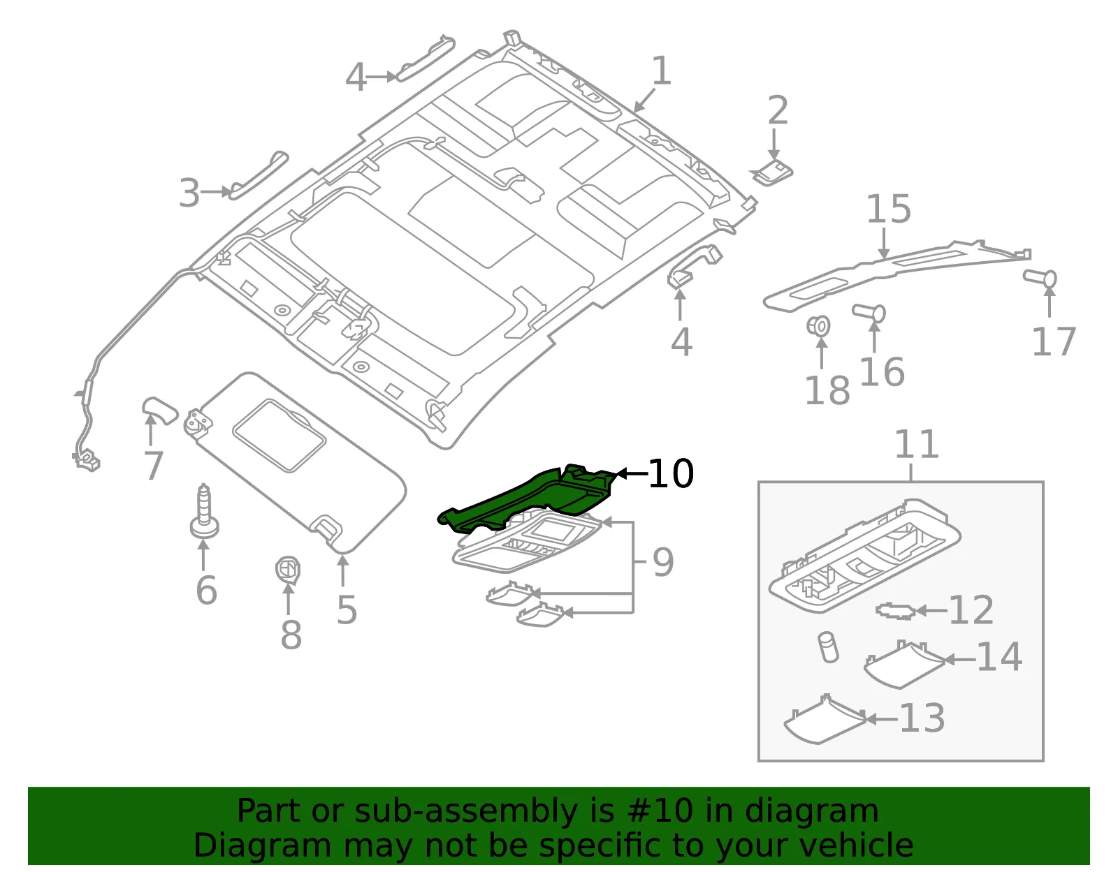 Map Lamp Assembly Bracket - Nissan (26439-EZ21B) - view 2