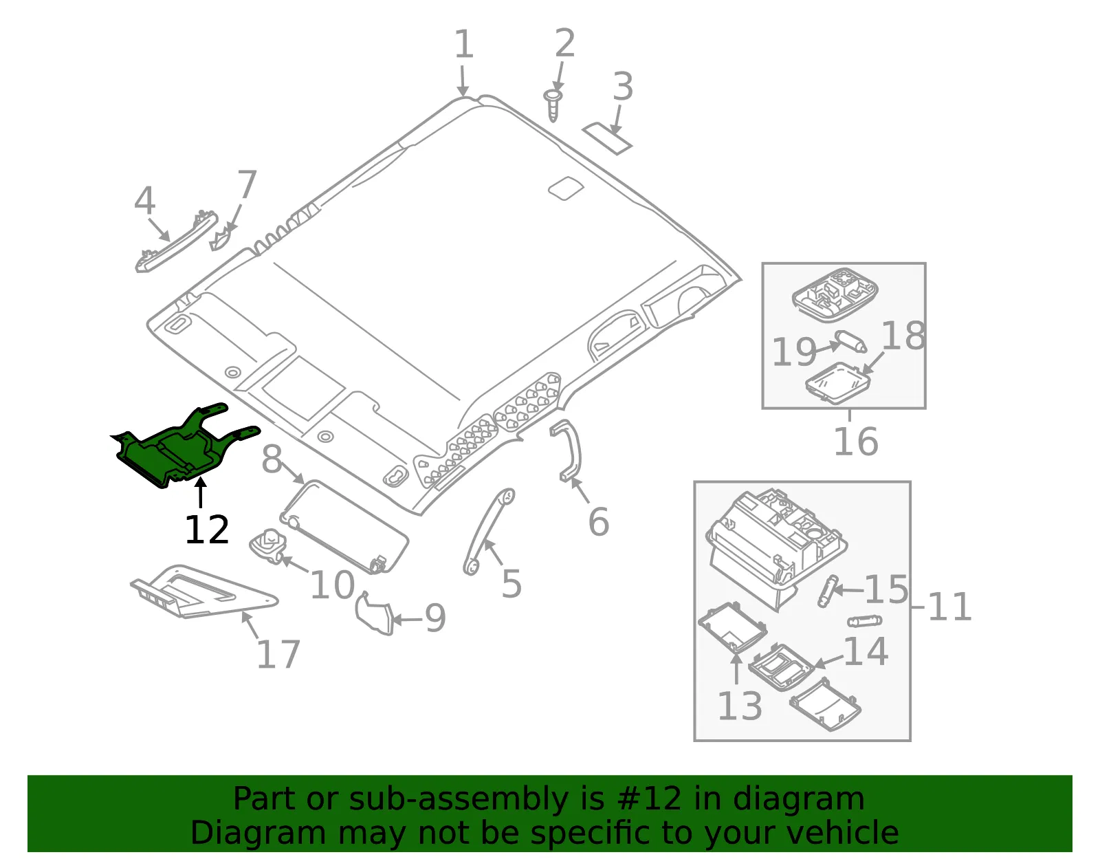 Map Lamp Assembly Bracket - Nissan (26439-ZS00A) - view 2