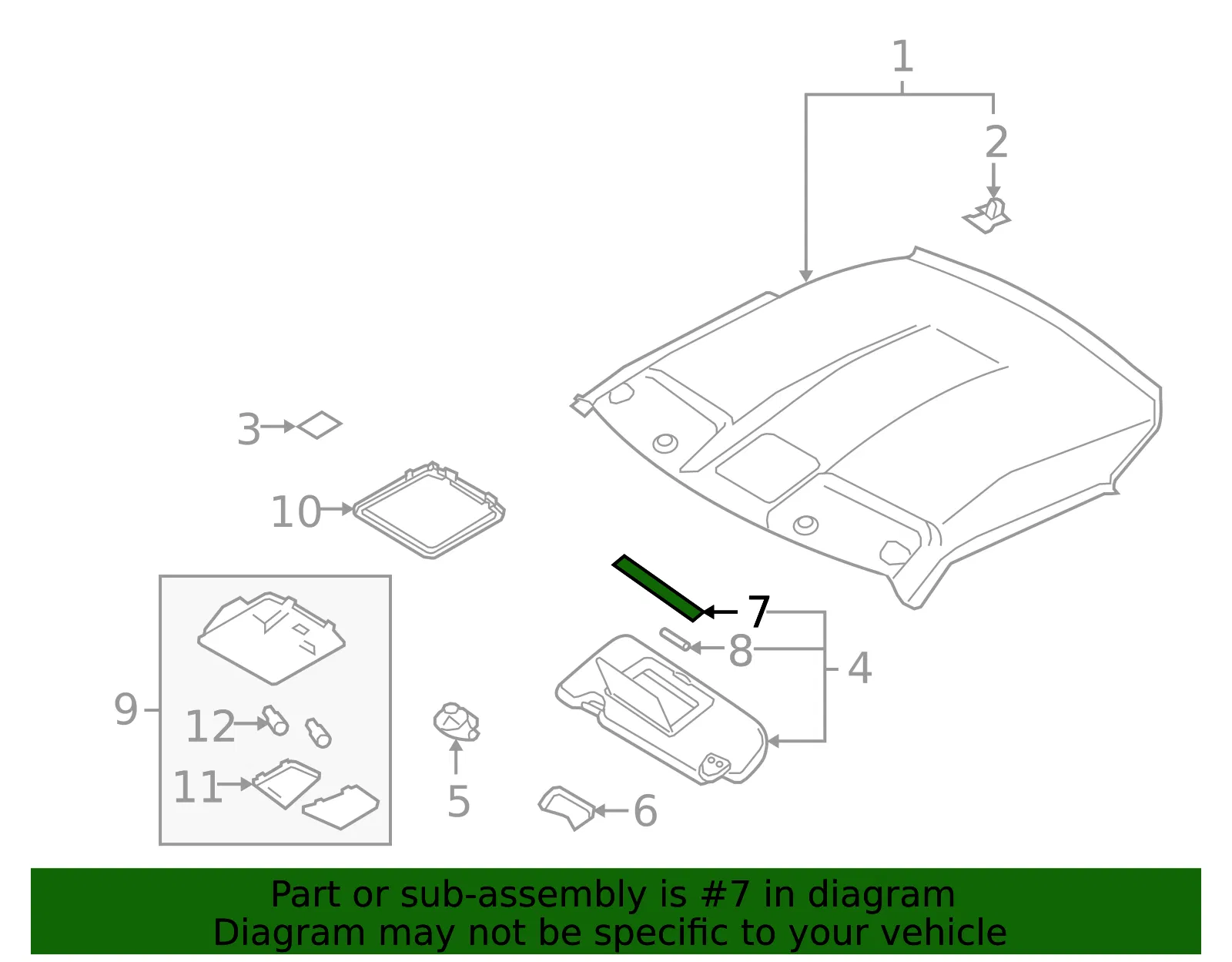 Sun Visor Light - Nissan (26442-CD660) - view 2