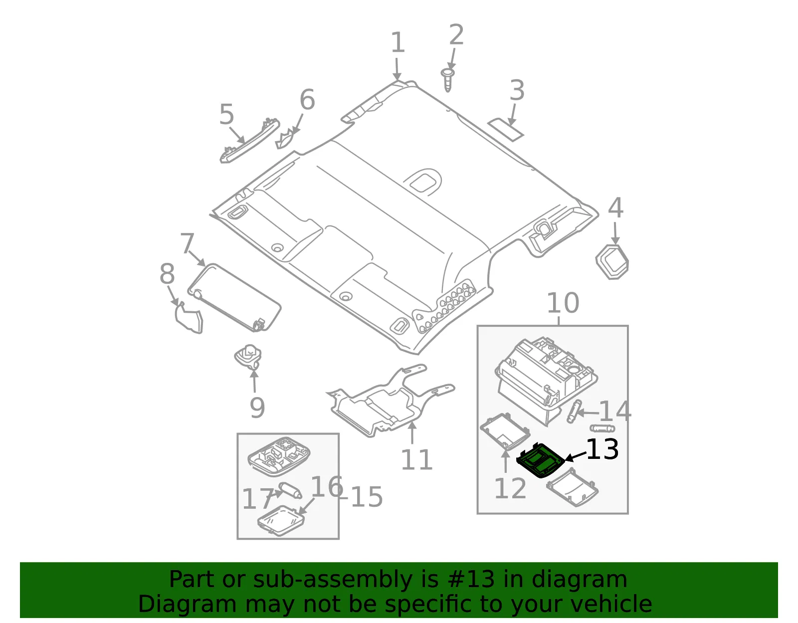 Reading Light Bracket - Nissan (26497-EA000) - view 2