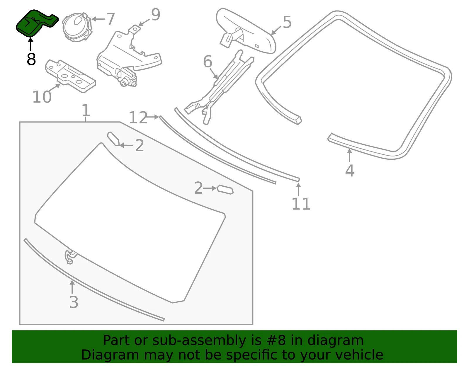 Rain Sensor Cover - Nissan (26498-EJ90C) - view 2
