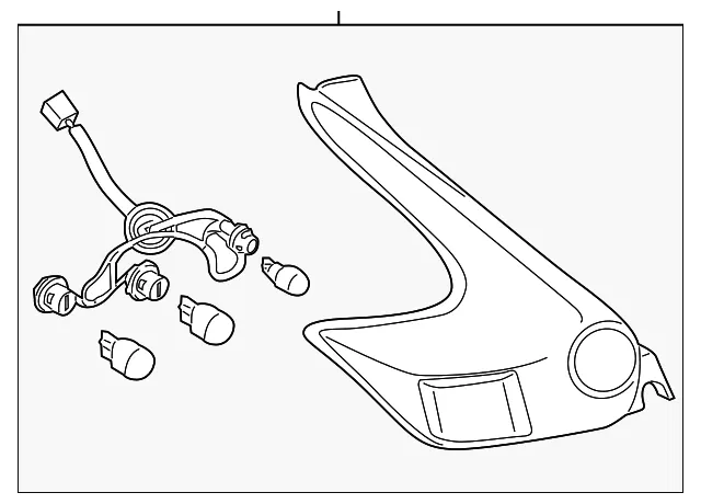 Tail Lamp Assembly - Passenger Side (RH) - Nissan (26550-1KM0A)